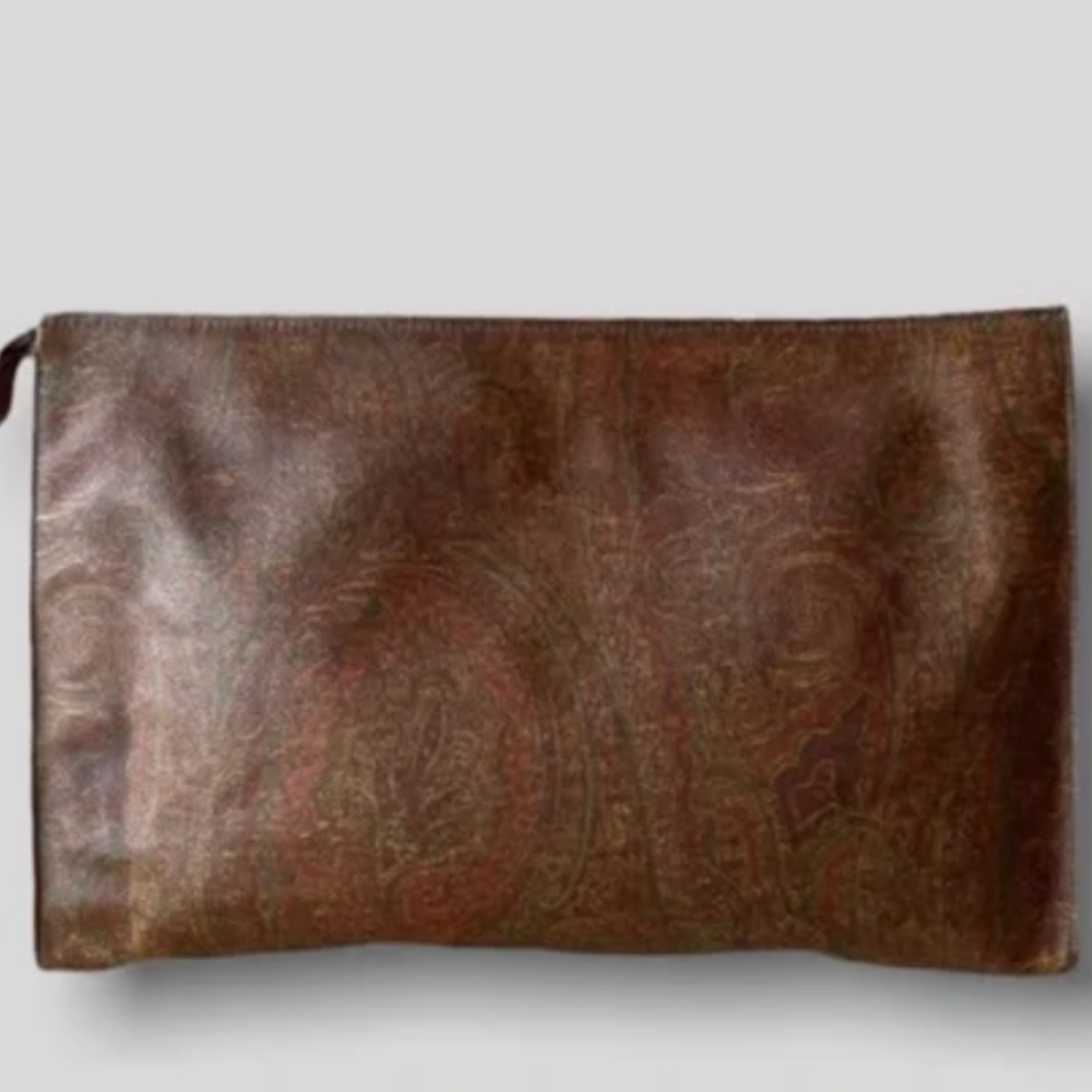 Authentic Vintage Etro Paisley Clutch With Box/Bag